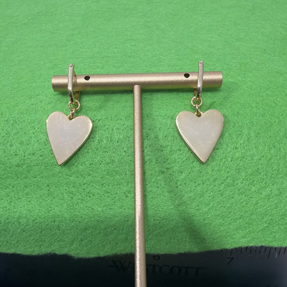 Thatch Removable Heart Charm Earrings 14k Gold Plated Hoops